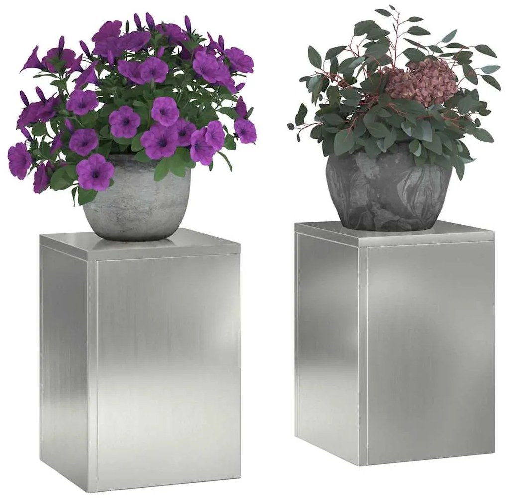 Suportes para Plantas Externos Pilar 2 pcs 24x24x35 cm Aço Galvanizado