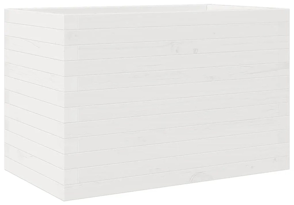 Vaso/floreira de jardim 70x40x45,5 cm pinho maciço branco