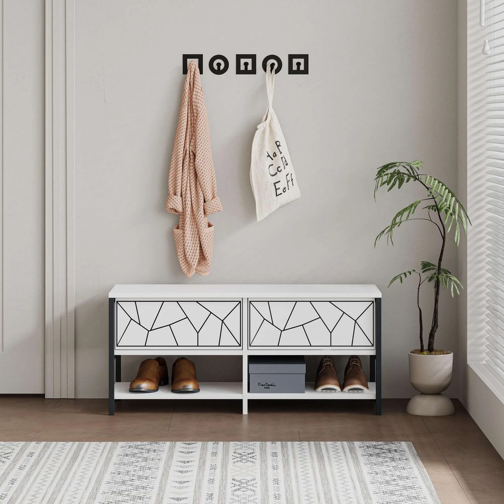**** Hall Stand Berlin BC – Walnut Anthracite – 120x200x35 cm

**