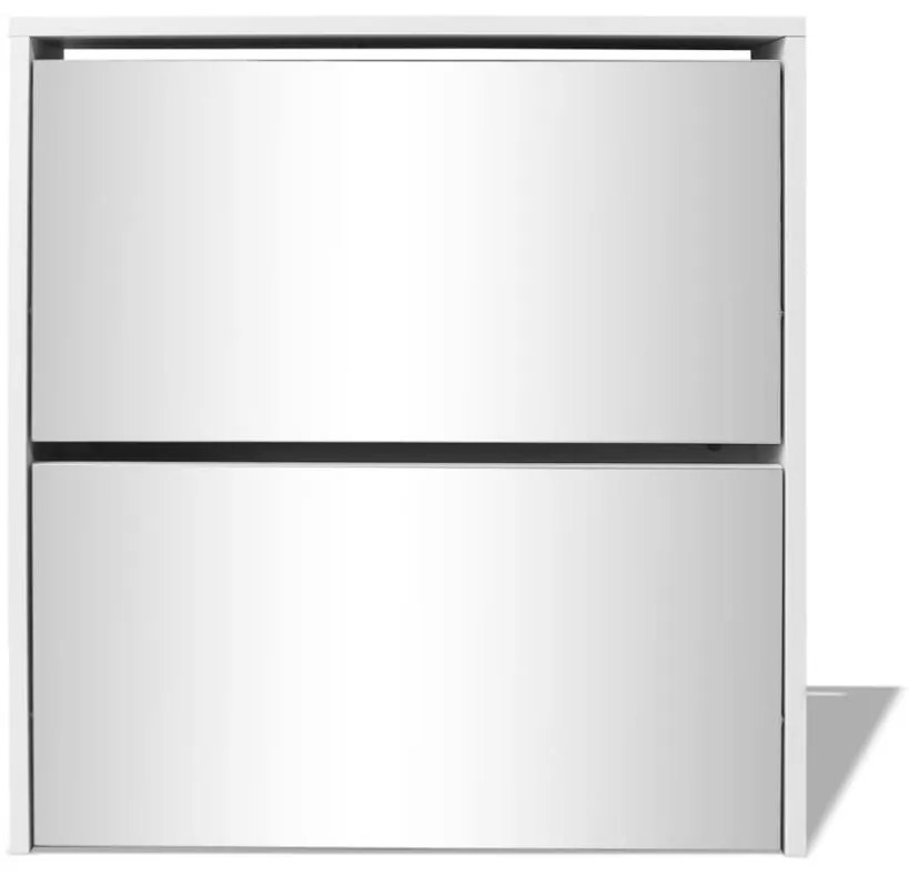 Sapateira de 2 divisórias com espelho 63x17x67cm branco