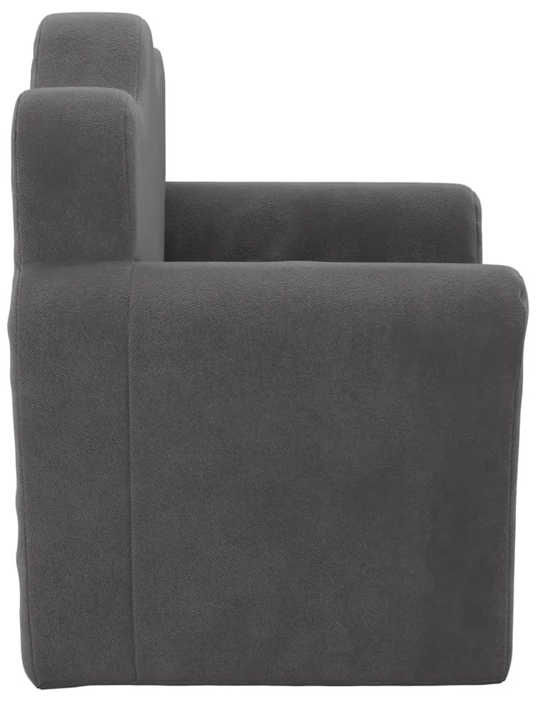 Sofá infantil pelúcia macia antracite