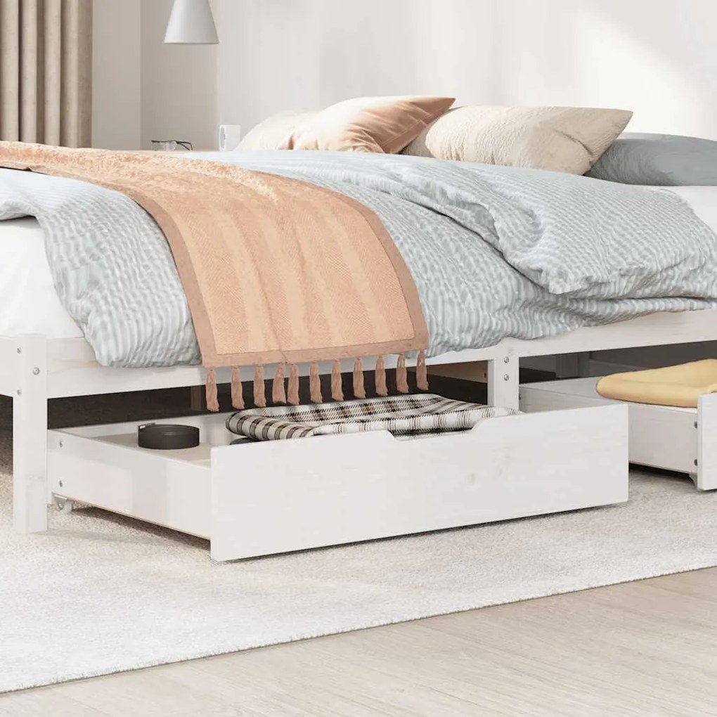 Gavetas para cama 2 pcs 80x55x17 cm pinho maciço branco
