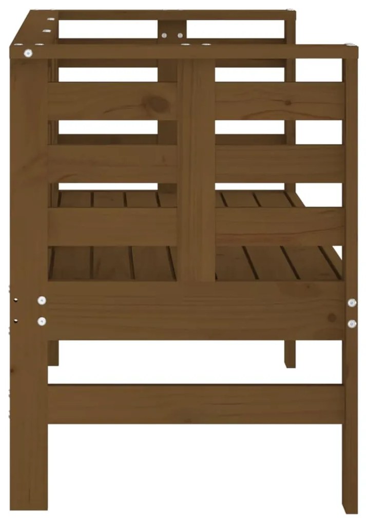 Banco de jardim 111,5x53x71 cm pinho maciço castanho-mel