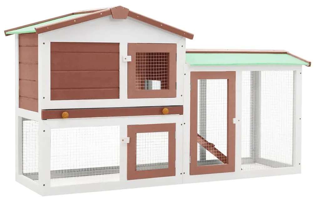 170841 vidaXL Coelheira exterior grande 145x45x84cm madeira castanho e branco