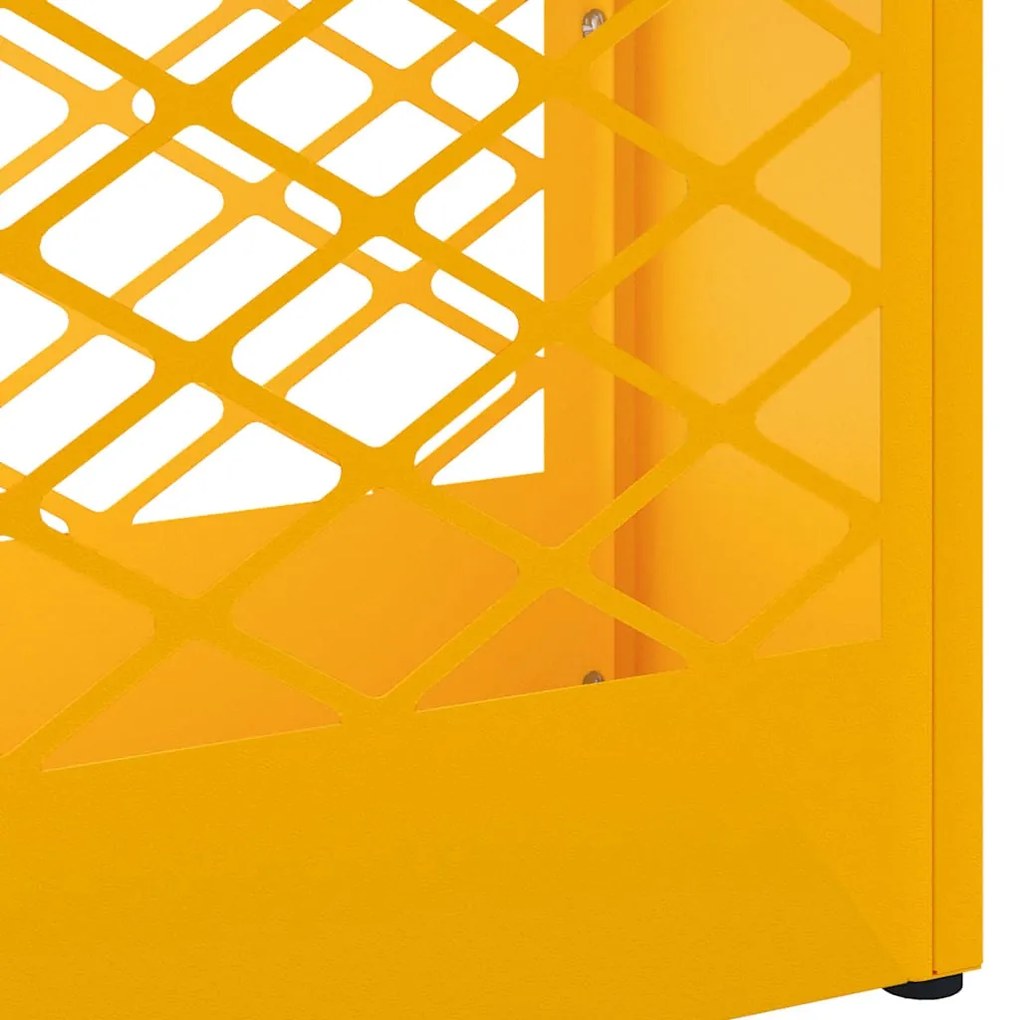 Suporte de Guarda-Chuva Amarelo Mostarda, 28x12x41 cm, em Aço