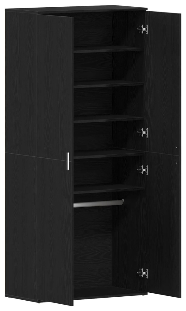 Armário de Sapatos Carvalho Negro 80x39x180 cm Madeira de Engenharia
