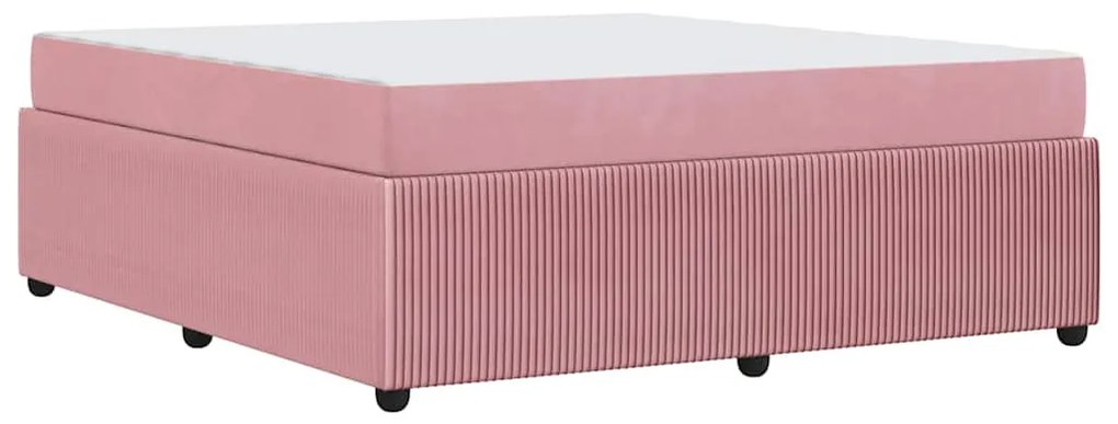 Estrutura de cama com colchão Outros Rosa 180 x 200 cm Veludo
