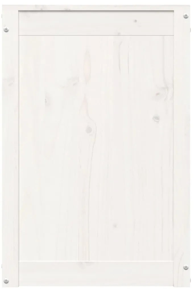 Caixa para roupa 44x44x66 cm madeira de pinho maciça branco