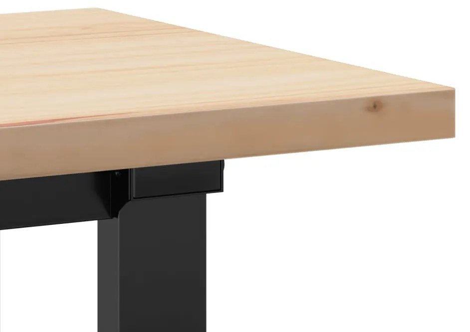 Mesa de centro estrutura em O 160x40x45,5cm pinho/aço