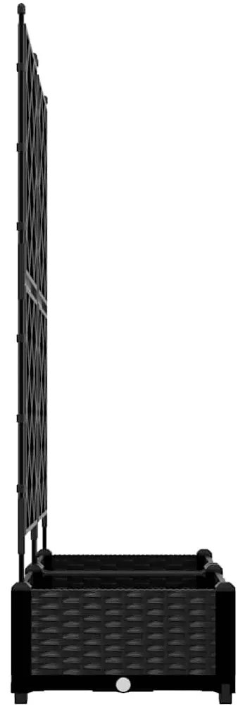 Jardineira com Treliça 2 pcs Preta 80x40x125.5 cm