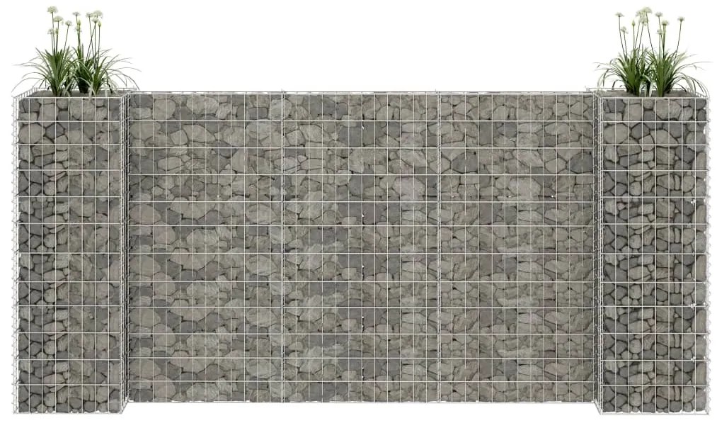 vidaXL Gabião em forma de H fio de aço 260x40x120 cm