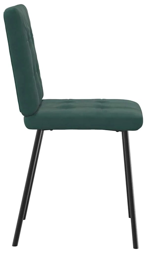 Cadeiras de jantar 4 pcs veludo verde-escuro