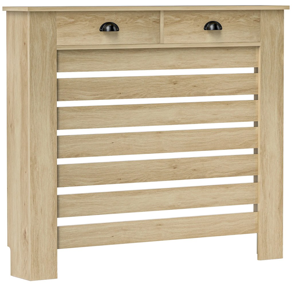Cobertura para Radiador com Gavetas Cobertura para Radiador de MDF para Sala de Estar Dormitório Corredor 111x19x95,5 cm Carvalho
