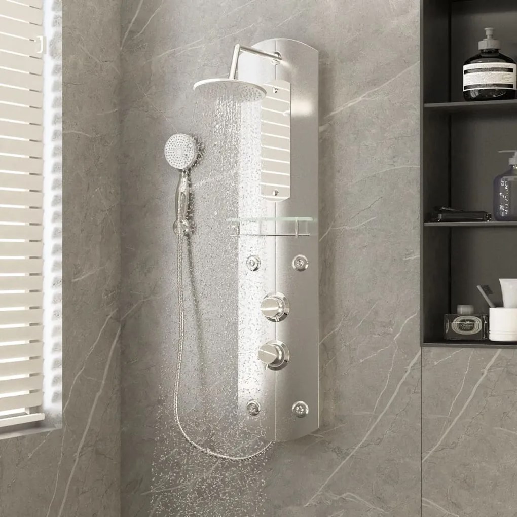 151421 vidaXL Coluna de duche 25x43x110 cm prateado