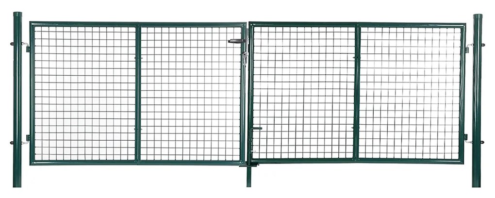 Portão Jardim duplo 310 x 6 x 150 cm aço galvanizado Verde