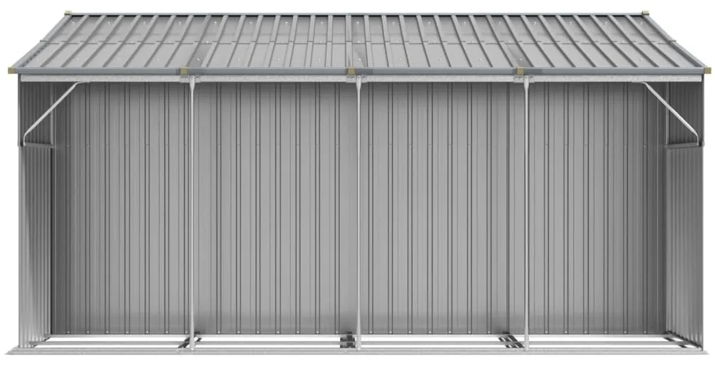 Abrigo de jardim 277x365,5x179 cm aço galvanizado cinzento