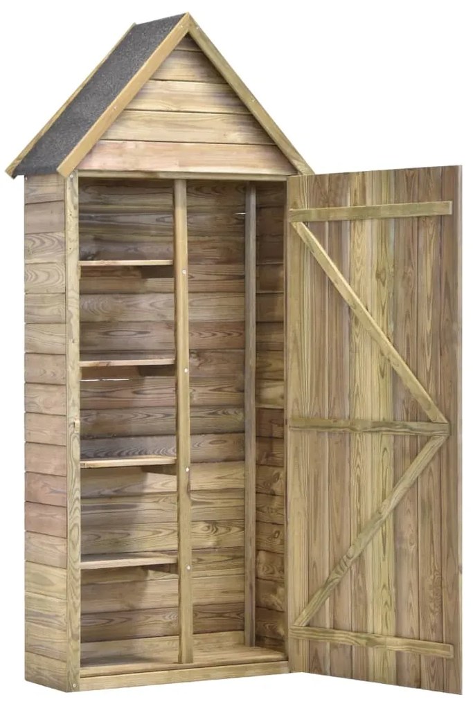 Abrigo ferramentas jardim porta 69,5x32x178cm pinho impregnado