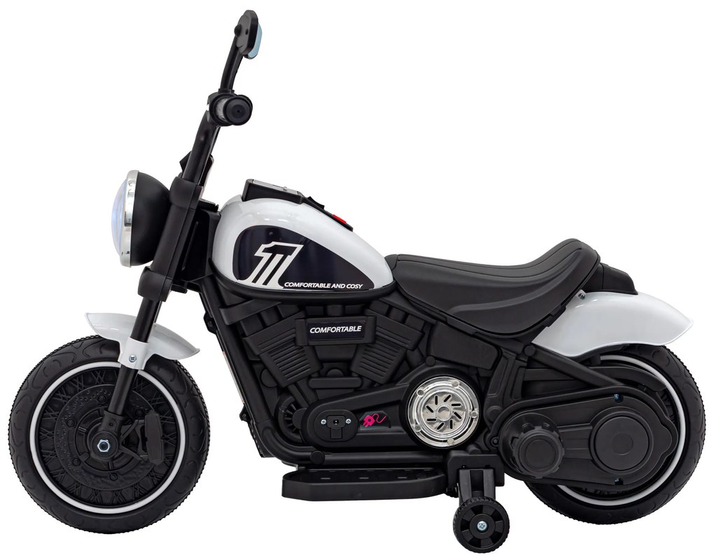 Mota elétrica para crianças 6V, Chopper FASTER, 2 a 5 anos Branca