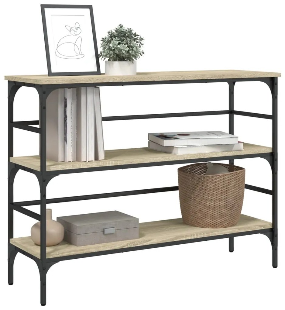 Mesa consola 100x32x75 cm derivados de madeira carvalho sonoma