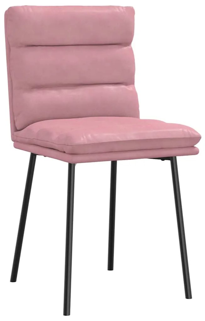 Cadeiras de jantar 2 pcs veludo rosa