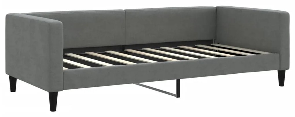 Sofá-cama com gavetão 90x190 cm tecido cinzento-escuro