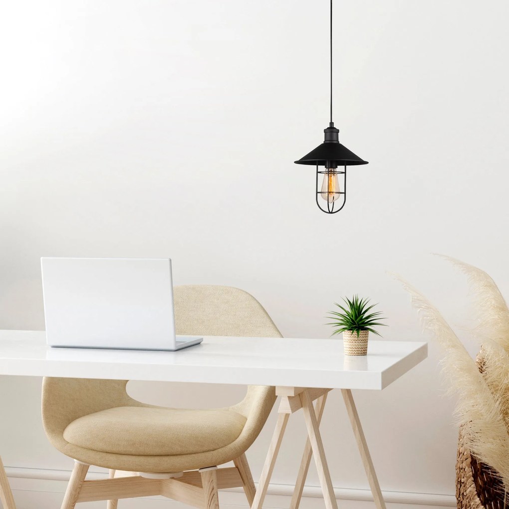 Candeeiro de Teto Ayazma – Preto – Diâmetro 24 cm, Altura 124 cm