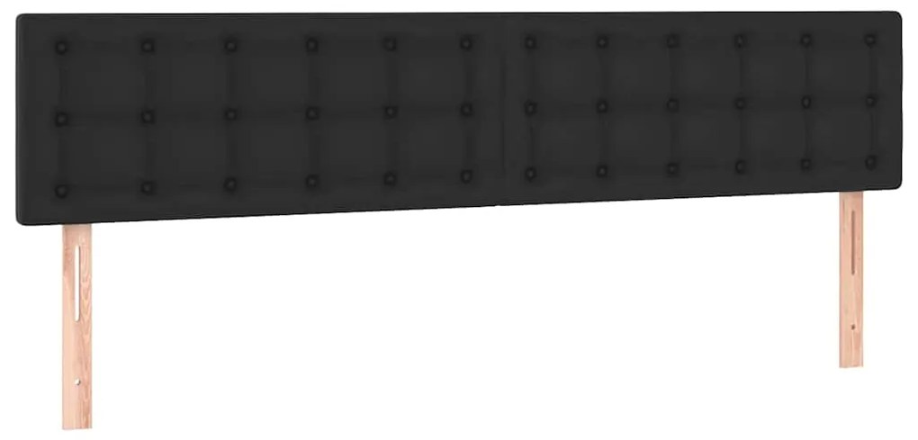 Cama otomana com colchões&amp;LEDs 180x200cm couro artificial preto