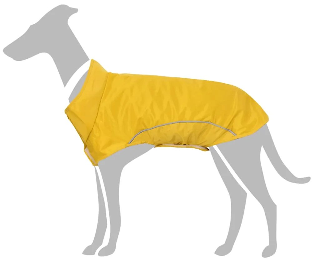Capa de chuva para cães com tiras reflectoras amarelo S