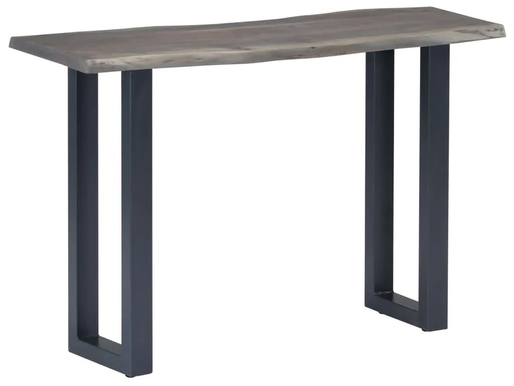 Mesa consola 115x35x76 cm acácia maciça e ferro cinzento