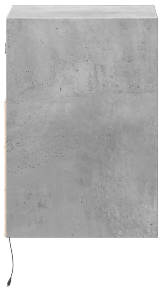 Móvel de parede p/ TV c/ luzes LED 41x31x45 cm cinzento cimento