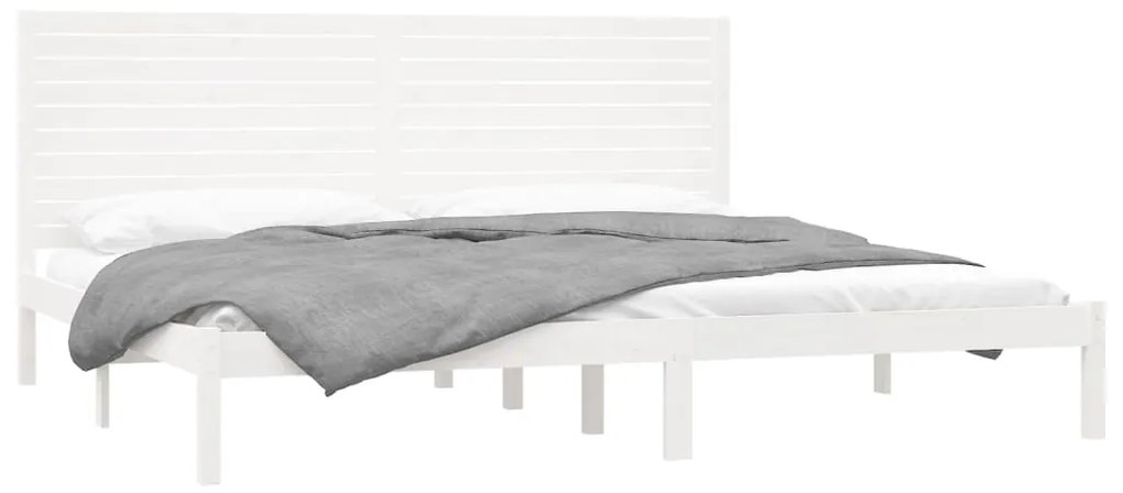 Estrutura de cama 200x200 cm madeira maciça branco