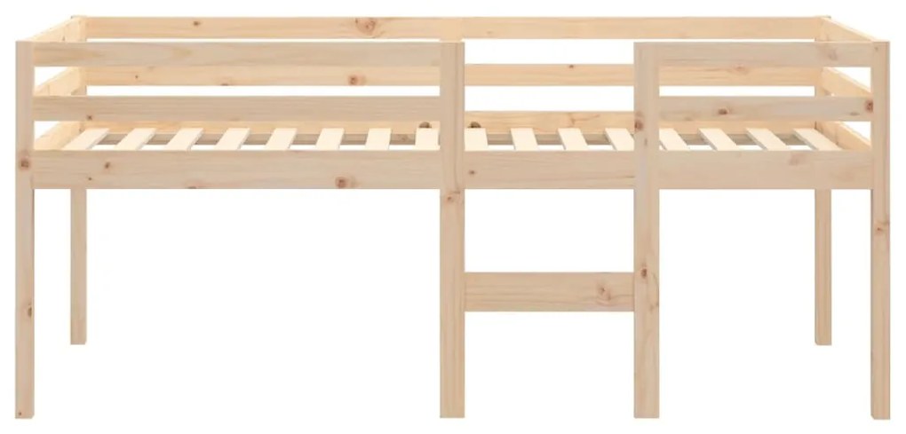 Cama alta 75x190 cm madeira de pinho maciça