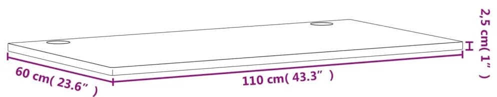 Tampo de secretária 110x60x2,5 cm madeira de faia maciça