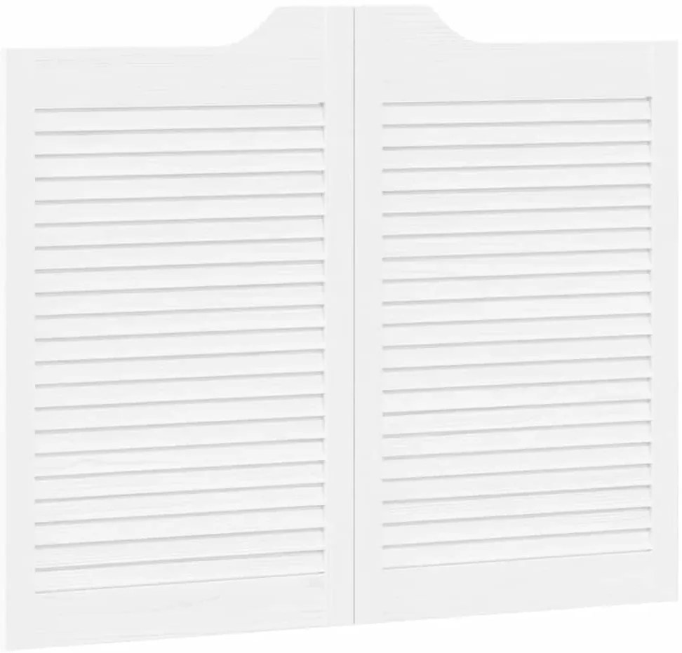 Portas de batente design de persiana 2-Par 80x100 cm branco
