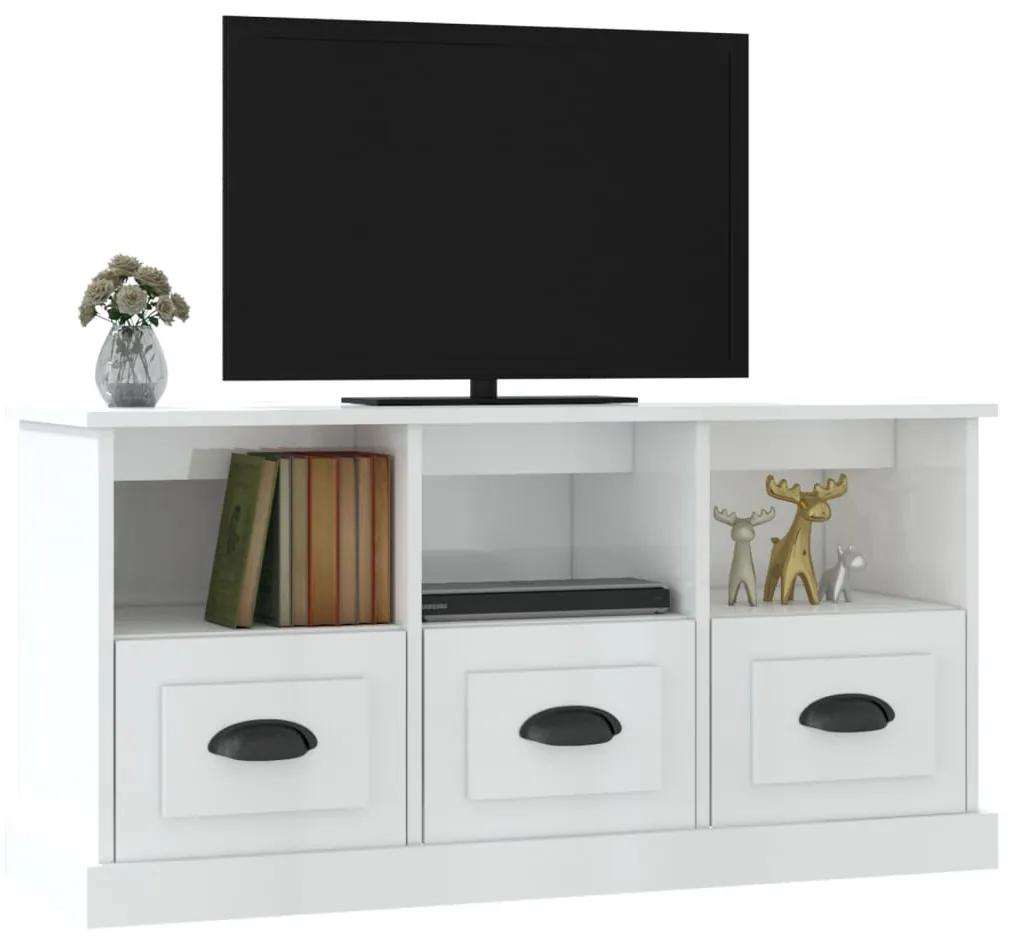 Móvel p/ TV 100x35x50 cm derivados de madeira branco brilhante