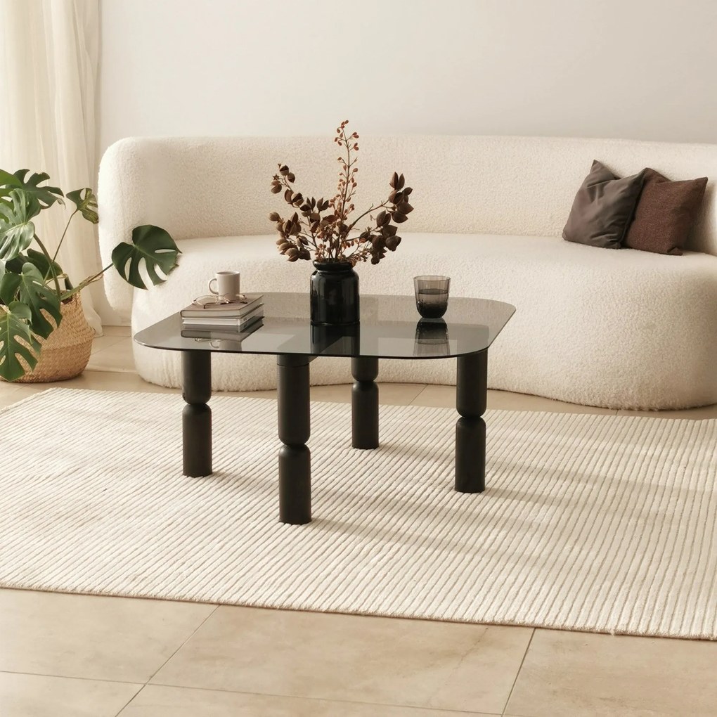 Mesa de Café Kei – Cor Antracite Fumado – 80cm x 40cm x 80cm