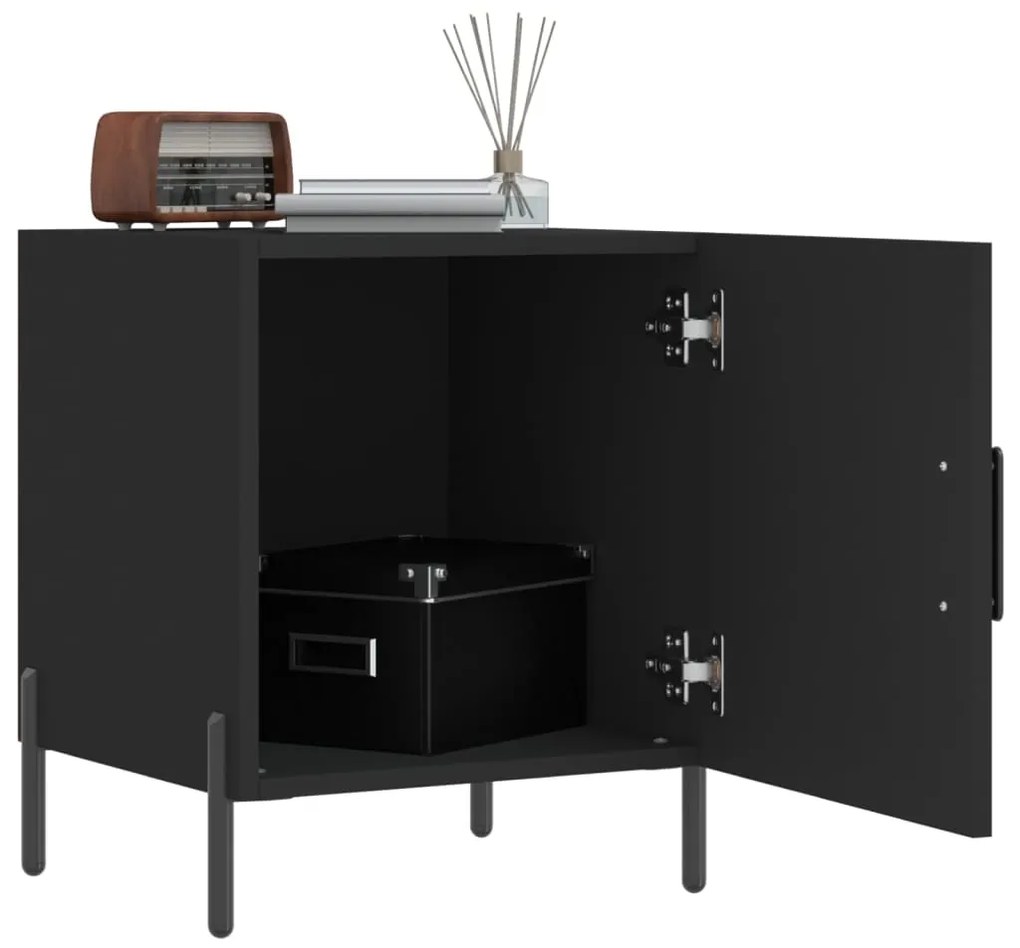Mesa de cabeceira 2 pcs 40x40x50 cm derivados de madeira preto