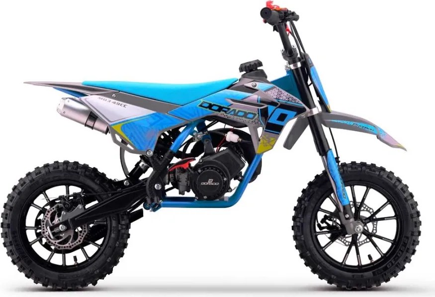 MINI MOTO Crianças MINICROSS gasolina DORADO MD3 49cc 2T 10/10" Com Limitador Velocidade Azul