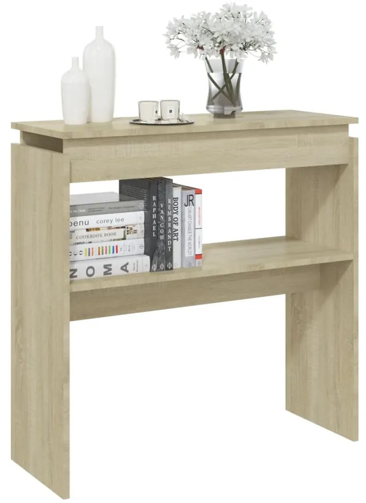 Mesa consola 80x30x80 cm derivados de madeira carvalho sonoma