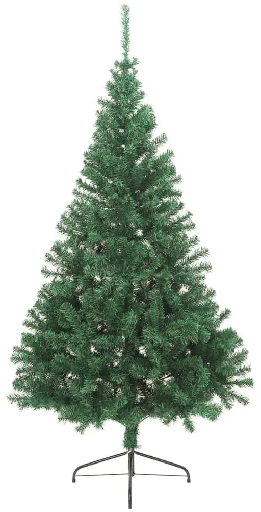 Meia árvore de Natal artificial com suporte 240 cm PVC verde