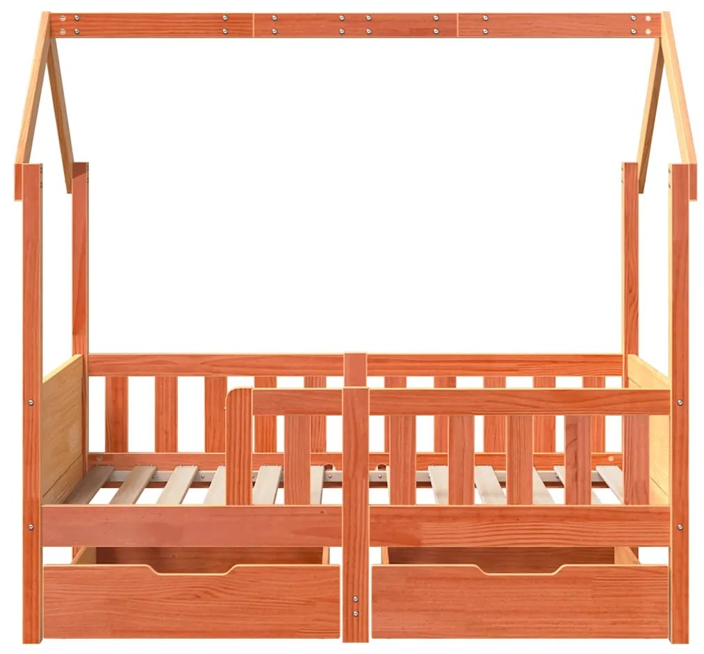 Estrutura de cama infantil c/ gavetas 80x170 cm pinho maciço