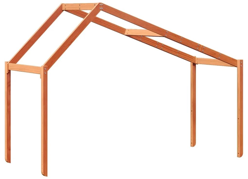 Telhado cama infantil 203x80,5x142 cm pinho maciço castanho-mel