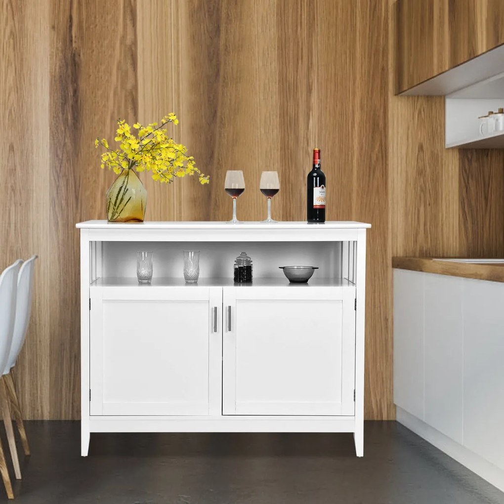 Aparador Loulé com Estante Ajustável – 114x51x91 cm – Branco – Design