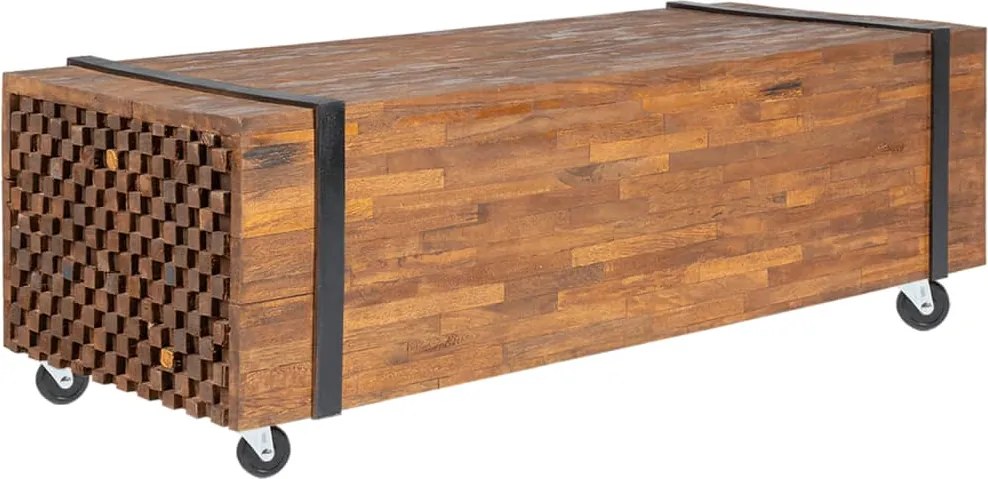 vidaXL Mesa de centro 110x45x38 cm madeira de teca maciça