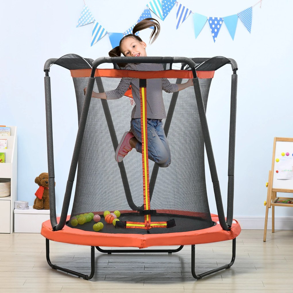 ZONEKIZ Trampolim Infantil Ø140x155 cm Trampolim para Crianças de 3-10