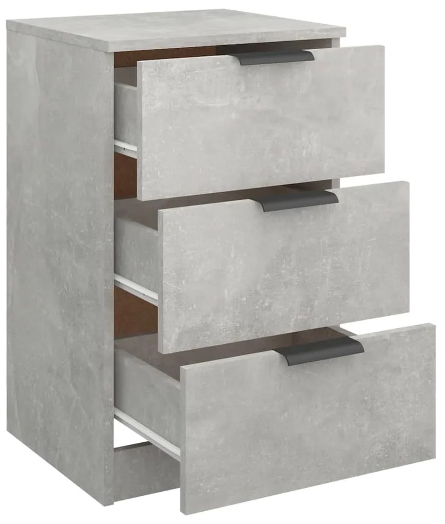Mesas de cabeceira 2 pcs 40x36x65 cm cinzento cimento
