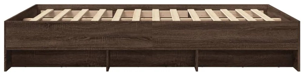 Estrutura de cama 135x190cm derivados madeira carvalho castanho