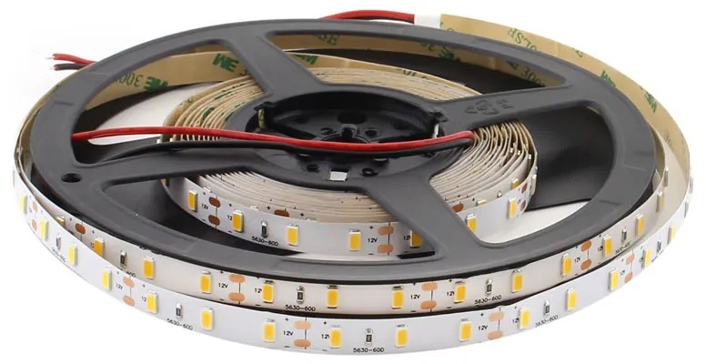 Fita LED HQ Monocolor SMD5630, ChipLed Samsung, DC12V, 5m (60Led/m), 75W, IP68 nano à prova d'água Branco Frio
