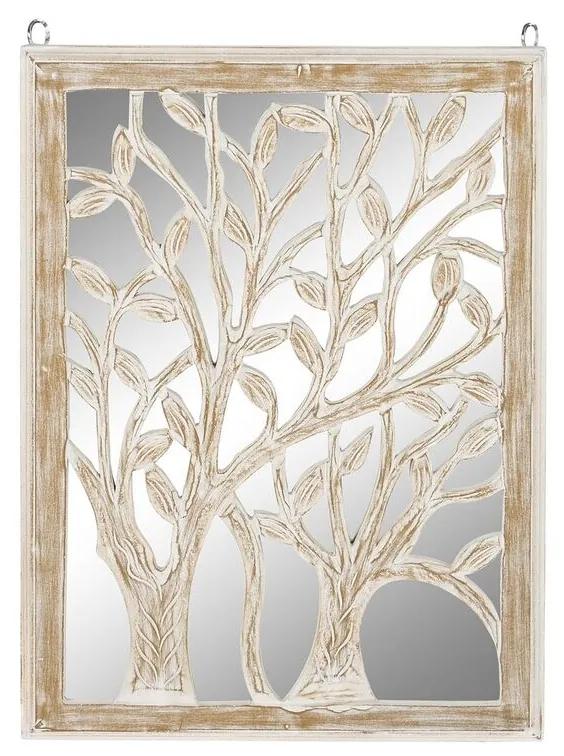 Decoração de Parede Dkd Home Decor Espelho árvore Branco Madeira Mdf (45 X 2,5 X 65 cm)