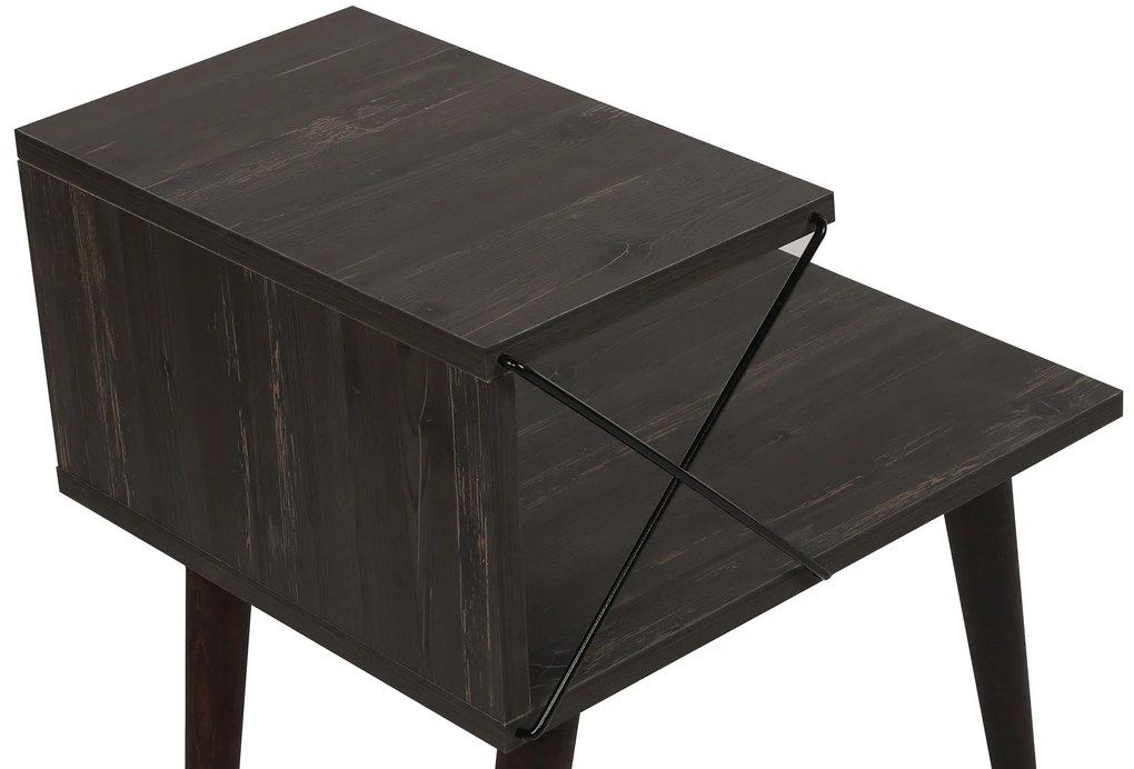 Mesa de Cabeceira Cross – Castanho Escuro – 50x55x40 cm